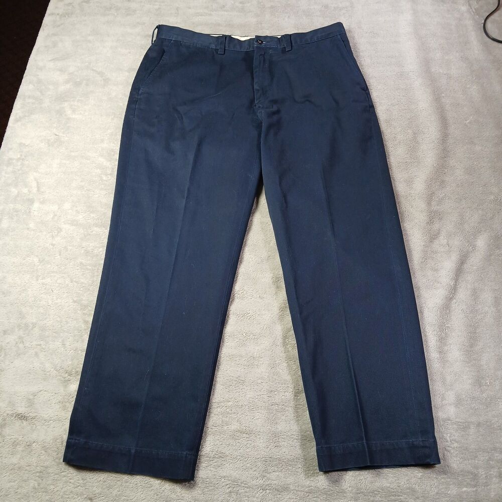 Polo Ralph Lauren Mens 36x28 Navy Blue Cotton Preston Chino Pants Preppy Classic